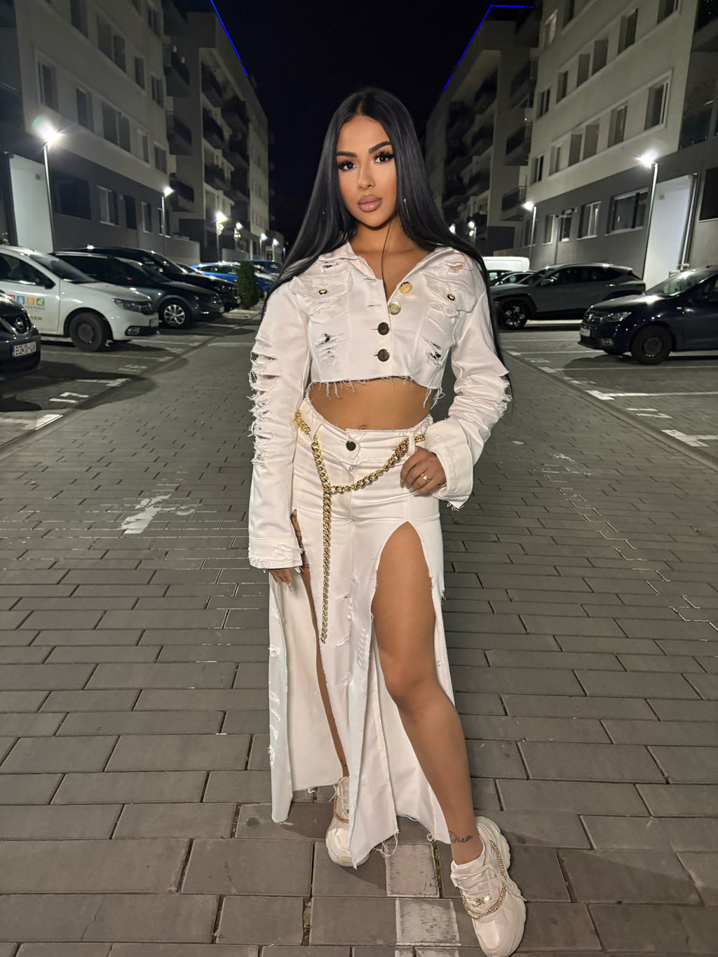 Denim Set White