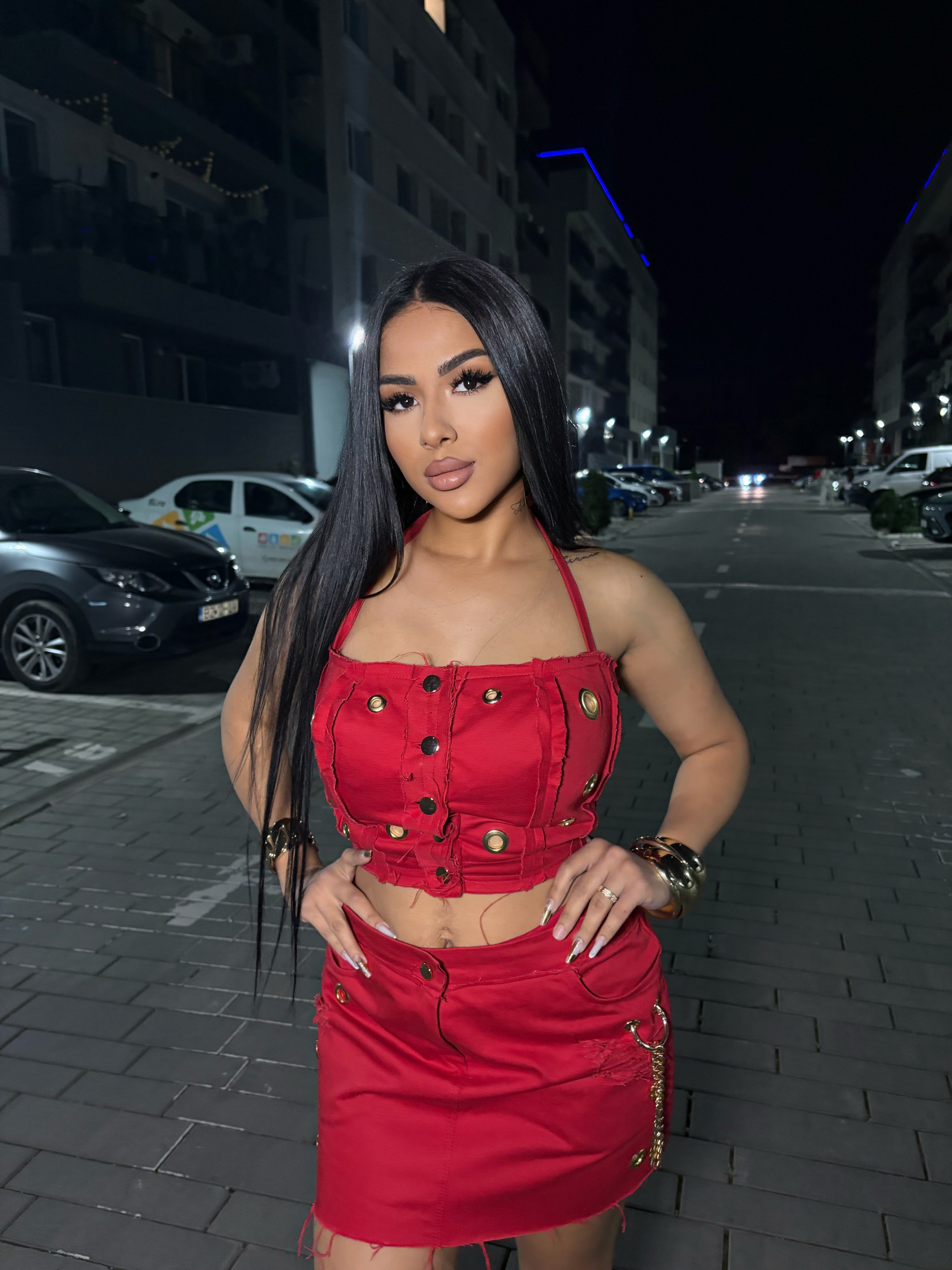 Denim Set Red